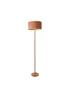 ValueLights Heather Light Wood Floor Lamp with Orange Bamboo Lampshade - One Size Image 5