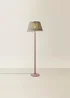 ValueLights Rose Pink Bobbin Floor Lamp with Floral Pleated Lampshade - One Size Image 3