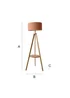 ValueLights Morrigan Natural Floor Lamp with Orange Bamboo Lampshade - One Size Image 6