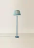 ValueLights Powder Blue Bobbin Floor Lamp with Leaf Pleated Lampshade - One Size Image 3