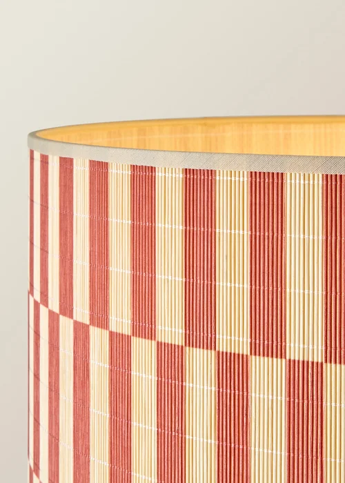 ValueLights Lottie Natural Floor Lamp with Orange Bamboo Lampshade - One Size Image 4