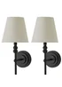 ValueLights Pair of Maggie Black Wall Lights - One Size Image 1
