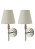 ValueLights Pair of Maggie Brushed Chrome Wall Lights - One Size Image 1