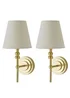 ValueLights Pair of Maggie Brushed Gold Wall Lights - One Size Image 1