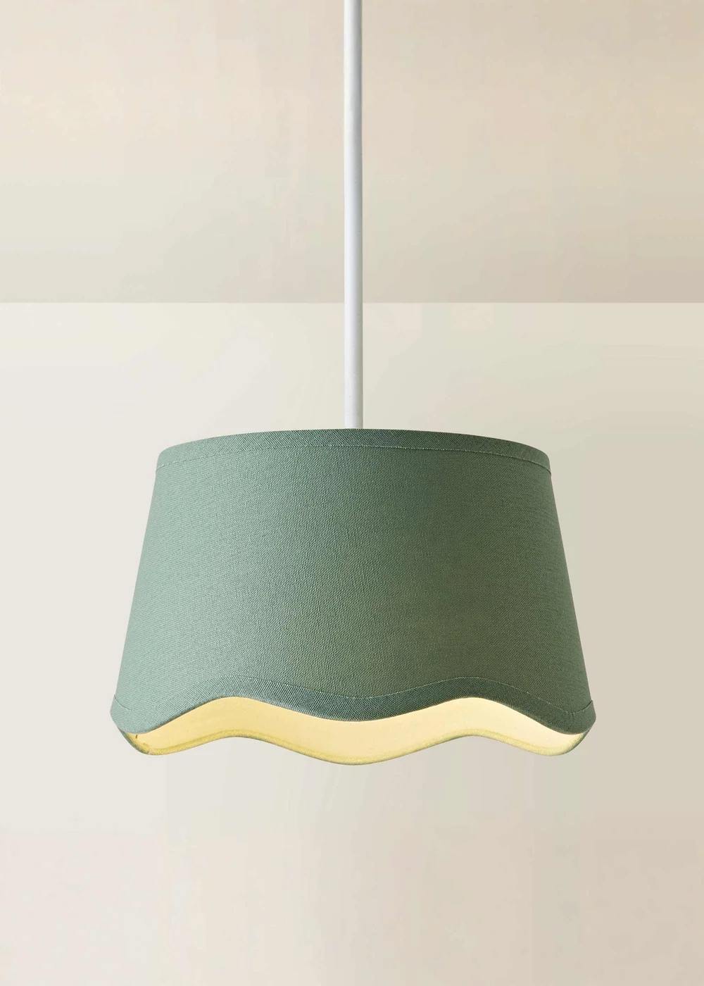 ValueLights Mabel Small Scalloped Sage Green Easy Fit Lampshade - One Size Image 3