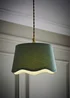 ValueLights Mabel Small Scalloped Sage Green Easy Fit Lampshade - One Size Image 1