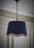 ValueLights Mabel Small Scalloped Navy Easy Fit Lampshade - One Size Image 1
