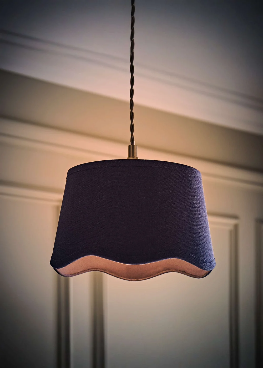 ValueLights Mabel Small Scalloped Navy Easy Fit Lampshade - One Size Image 2