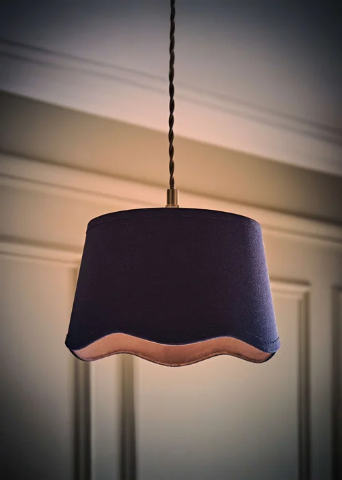 ValueLights Mabel Small Scalloped Navy Easy Fit Lampshade - One Size Image 2