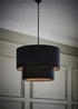 ValueLights Jodie Two Tier Black Linen Easy Fit Lampshade - One Size Image 1