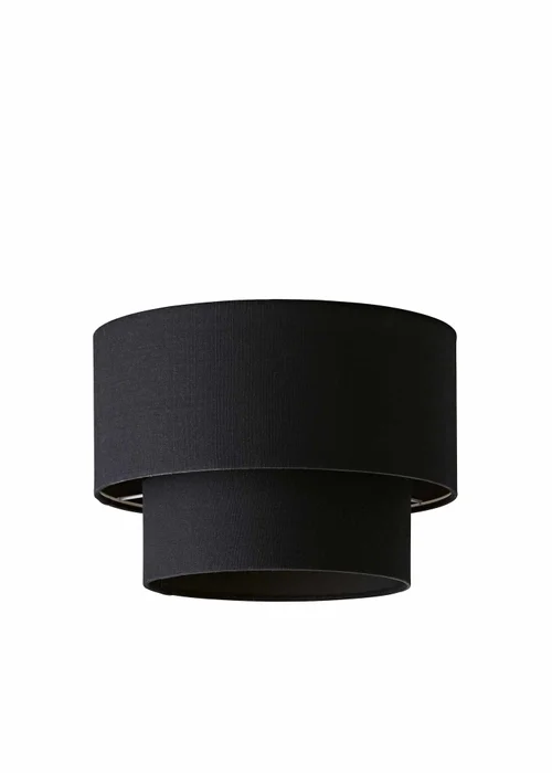 ValueLights Jodie Two Tier Black Linen Easy Fit Lampshade - One Size Image 5
