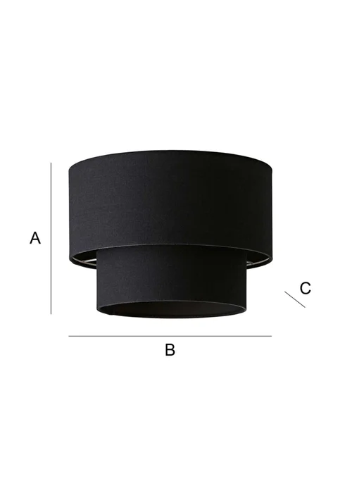 ValueLights Jodie Two Tier Black Linen Easy Fit Lampshade - One Size Image 6