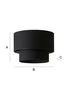 ValueLights Jodie Two Tier Black Linen Easy Fit Lampshade - One Size Image 6