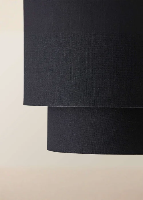 ValueLights Jodie Two Tier Black Linen Easy Fit Lampshade - One Size Image 4