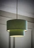 ValueLights Jodie Two Tier Sage Linen Easy Fit Lampshade - One Size Image 1