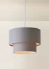 ValueLights Jodie Two Tier Grey Linen Easy Fit Lampshade - One Size Image 3