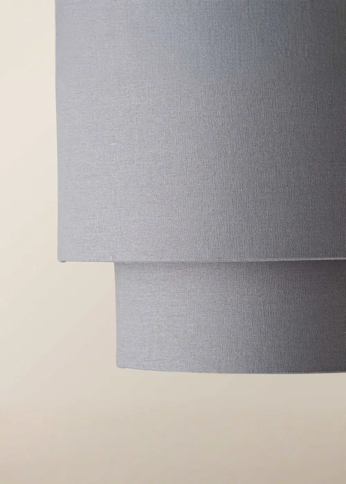 ValueLights Jodie Two Tier Grey Linen Easy Fit Lampshade - One Size Image 4