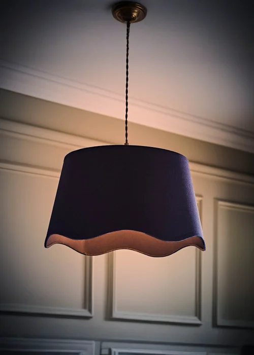 ValueLights Mabel Large Scalloped Navy Easy Fit Lampshade - One Size Image 2