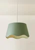 ValueLights Mabel Large Scalloped Sage Green Easy Fit Lampshade - One Size Image 3