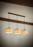 ValueLights Mabel 3 Drop Bar Ceiling Light with Scalloped Lampshades - One Size Image 1