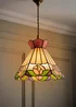 ValueLights Evelyn Tiffany Rose Glass Easy Fit Lampshade - One Size Image 2