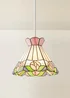 ValueLights Evelyn Tiffany Rose Glass Easy Fit Lampshade - One Size Image 3