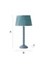 ValueLights Powder Blue Bobbin Table Lamp with Leaf Pleated Lampshade - One Size Image 6