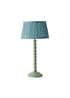 ValueLights Sage Green Bobbin Table Lamp with Leaf Pleated Lampshade - One Size Image 5