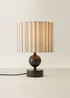 ValueLights Anthony Candlestick Table Lamp with Linen Stripe Lampshade - One Size Image 3