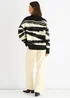 Gini London Mono Abstract Oversized Recycle Knit Jumper - S/M Image 2