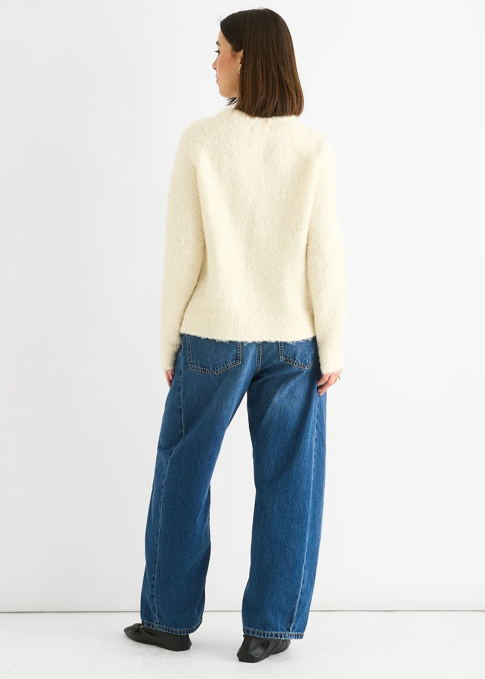 Gini London Beige Gini Logo Cozy knit jumper - S/M Image 3