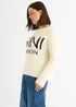 Gini London Beige Gini Logo Cozy knit jumper - S/M Image 5