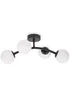 ValueLights Jas Black Semi-Flush Light with White Globe Shade (20cm x 22cm x 48cm) - One Size Image 3