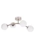 ValueLights Jas Brushed Semi-Flush Light with White Globe Shade (20cm x 22cm x 48cm) - One Size Image 3