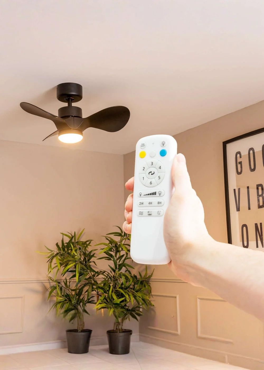 ValueLights 24 Inch Black Ceiling Fan with Remote Control Integrated LED - One Size Image 2