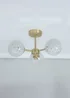 ValueLights India Brushed Gold Ceiling Light with White Globe Shades - One Size Image 2