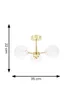 ValueLights India Brushed Gold Ceiling Light with White Globe Shades - One Size Image 5