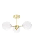 ValueLights India Brushed Gold Ceiling Light with White Globe Shades - One Size Image 3