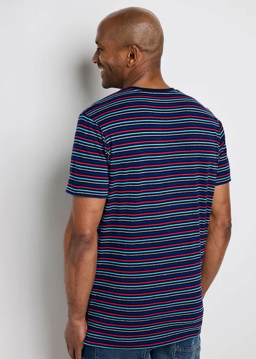 Cotton Traders Navy Help For Heros Short Sleeve Textured T-Shirt - Extra Large Image 3