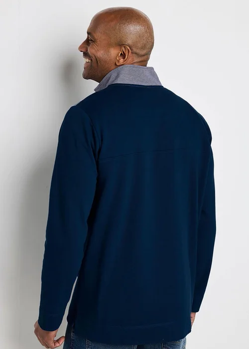 Cotton Traders Ink Signature Panelled Half Zip Top - 4XL Image 2