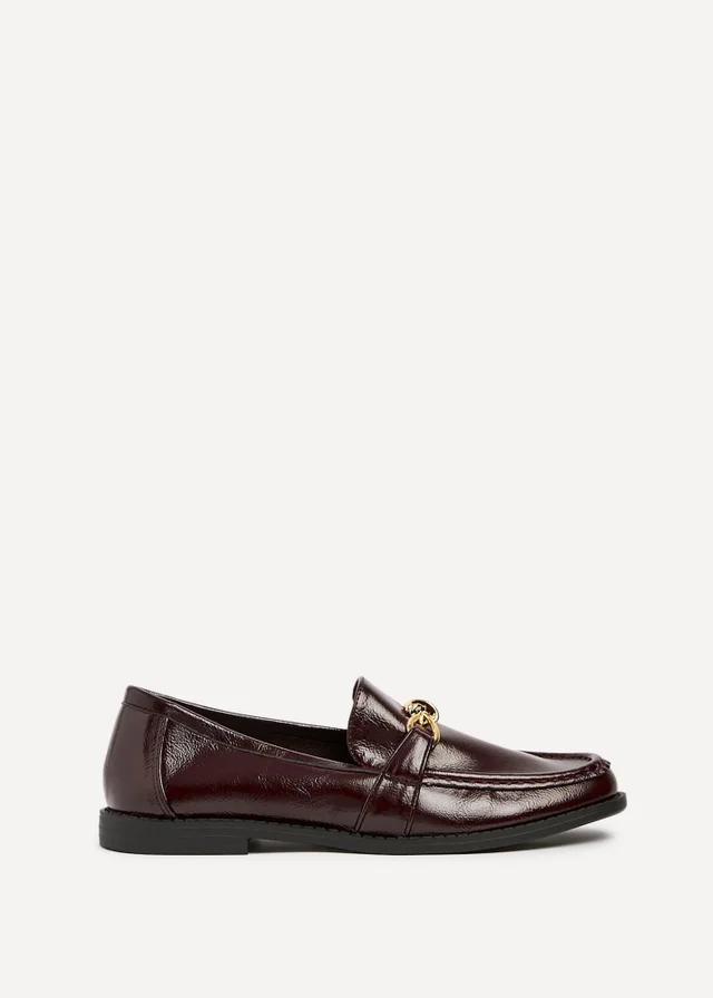 Linzi Affluent Burgundy Faux Leather Slip On Loafer