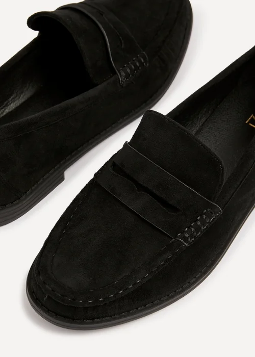 Linzi Precise Black Faux Suede Classic Loafer - Size 7 Image 4