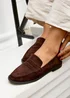 Linzi Precise Brown Faux Suede Classic Loafer - Size 5 Image 1