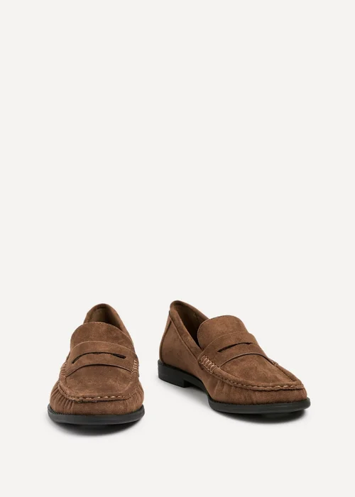 Linzi Precise Tan Faux Suede Classic Loafer - Size 4 Image 3