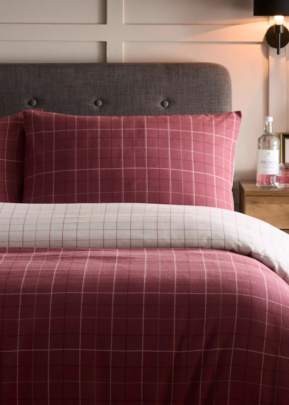 Dreams & Drapes Wynn Brushed Burgundy Duvet Cover Set - Single Image 2