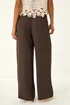 Dusk Brown Textured Elastic Waist Trousers - 8 Image 4
