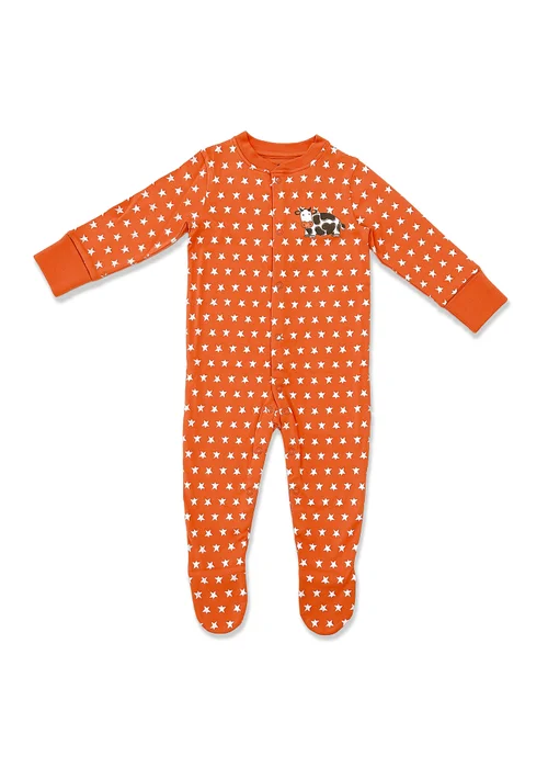 Lucy & Sam Orange Pumpkin Star Button Babygrow (0 to 24 Months) - 9 - 12 Months Image 2
