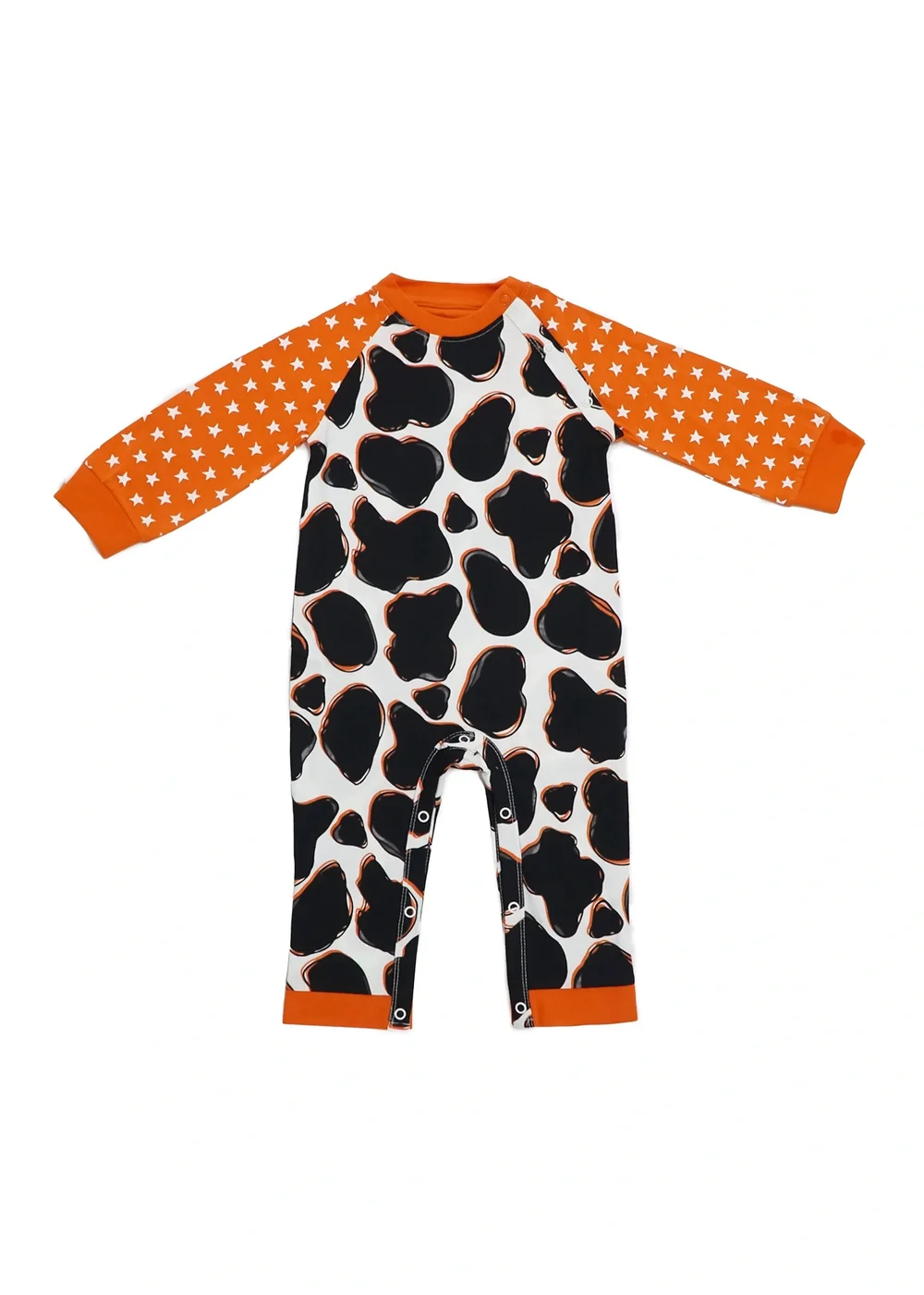 Lucy & Sam Offwhite Cow Playsuit ( 0 to 24 Months) - 6-9 months Image 2