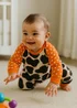 Lucy & Sam Offwhite Cow Playsuit ( 0 to 24 Months) - 6-9 months Image 1