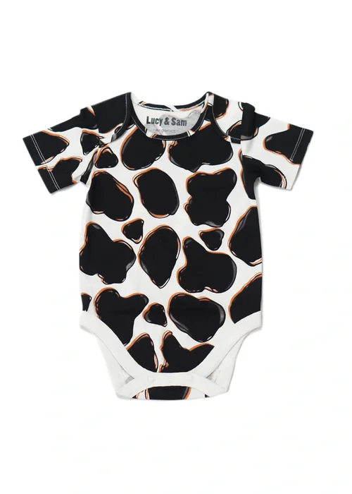 Lucy & Sam Black Cow 2 Pack Bodysuit (0 to 24 Months) - 3-6 months Image 3